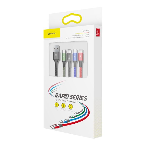 Baseus Fast 4-in-1 Cable for Lighting(2) Type C Micro