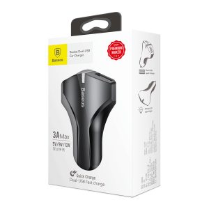 Baseus Small Rocket QC3.0 Dual-USB Car Charger